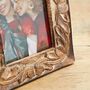 Jaraja Hand Carved Mango Wood 6x4' Photo Frame, thumbnail 3 of 5