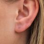 3mm Sterling Silver Tourmaline Pink Crystal Stud Earrings, thumbnail 2 of 3