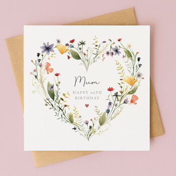 Personalised Wildflower 60th Birthday Card For Her, 2 of 4