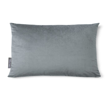 Luxury Super Soft Velvet Cushion Silver Grey, 5 of 6