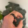 Personalised Four Sided Name Band Ring In Black For Men And Women, thumbnail 6 of 9