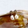 Silver Shell And Pearl Drop Studs, thumbnail 1 of 5