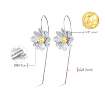 Sterling Silver Jasmine Flower Earrings, 3 of 6