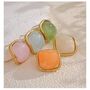 Monaco D’or Gold Rose Pink Ombré Resin Emerald Earrings, thumbnail 1 of 5