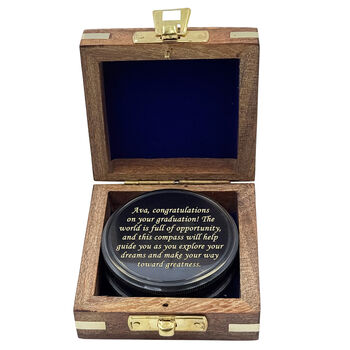 Personalised Gunmetal Poem Compass For Graduation Gift, 2 of 12