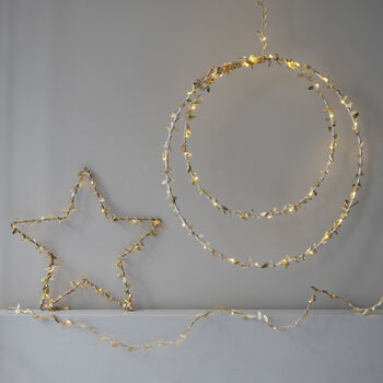 Gold Leaf Double Light Up Wreath, 3 of 3