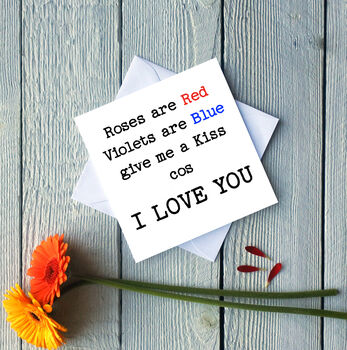 Roses Are Red Violets Are Blue Valentines Card, 2 of 4