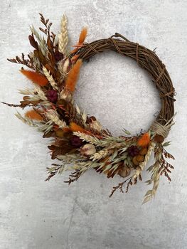 Small Dried Flower Autumn Wreath, 2 of 9