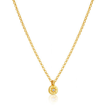 Fine Solid Gold Sapphire Circle Necklace, 7 of 7