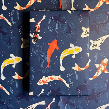 Koi Carp Illustrated Wrapping Paper, 3 of 3
