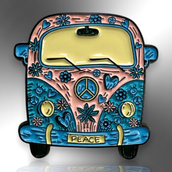 Vintage Vw Camper Van Bus Enamel Pin Badge, 3 of 8