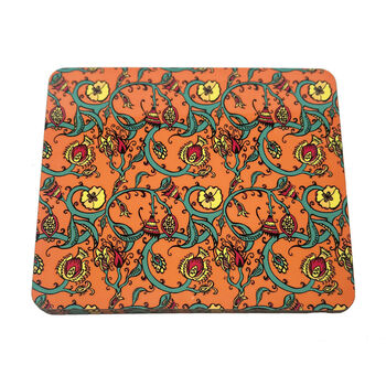 The Orange Decorative Thistle Set Of Four Placemats, 2 of 2