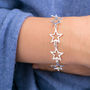 Sterling Silver Cut Out Multiple Stars Bracelet, thumbnail 1 of 3