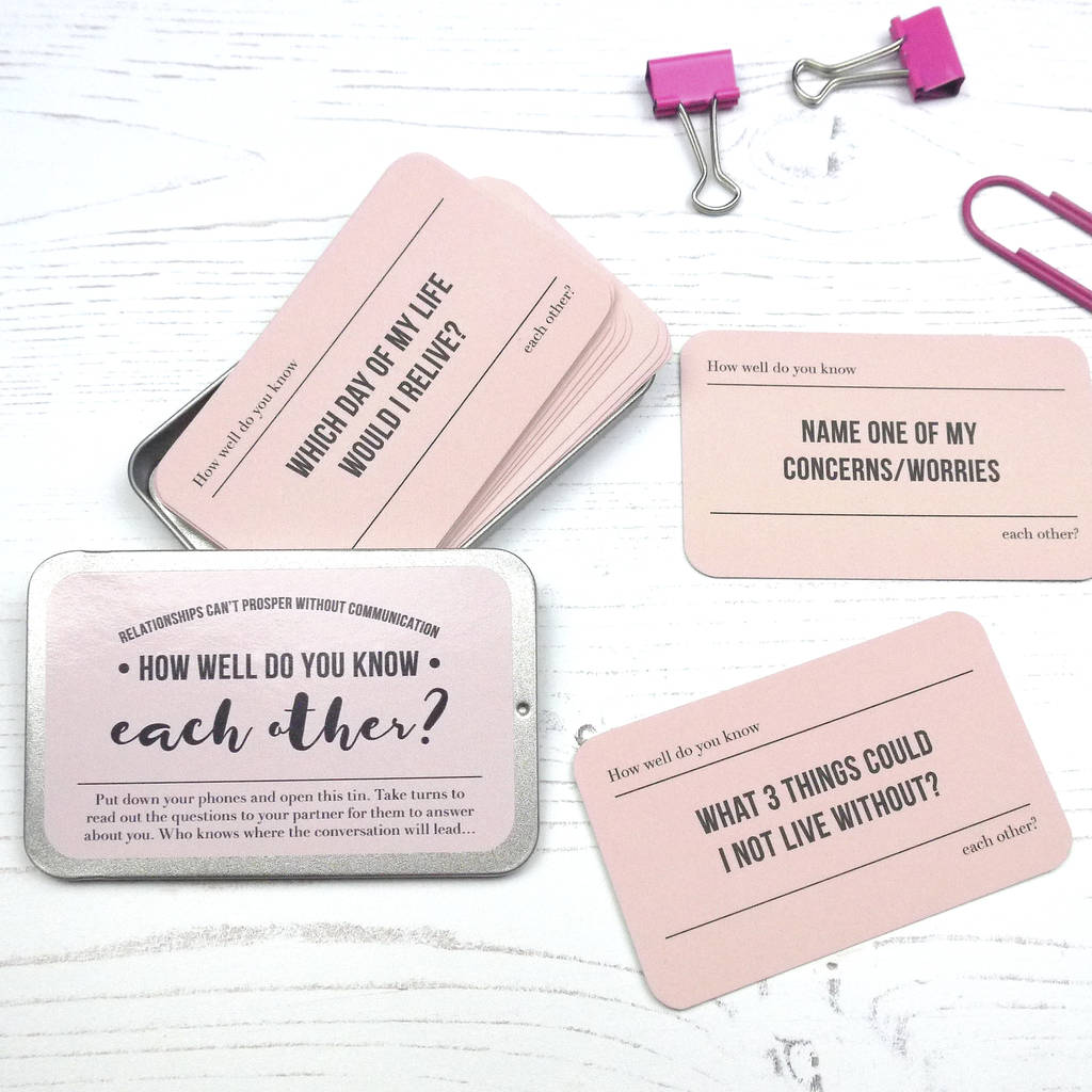 couple conversation starter cards by intwine | notonthehighstreet.com