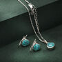 Pear Shaped Turquoise Earrings In Sterling Silver, thumbnail 3 of 4