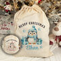 Personalised Penguin Large Christmas Cotton Santa Gift Sack, thumbnail 1 of 3