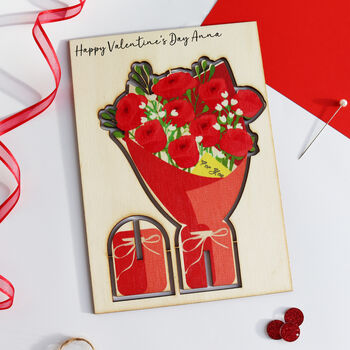Pop Out Wooden Keepsake Roses Card, 9 of 9