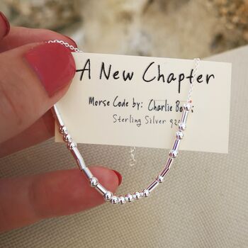 A New Chapter Sterling Silver Morse Code Chain Bracelet, 8 of 8
