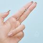 Sterling Silver Tiny Blue Opal Droplet Screw Back Earrings, thumbnail 4 of 10