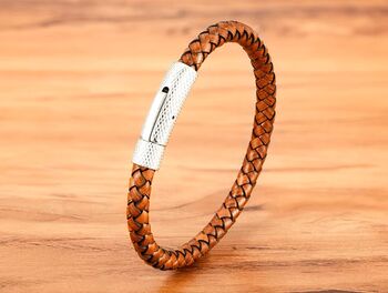 Braided Leather Plaited Bracelet Black Or Brown, 10 of 12