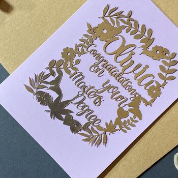 Personalised Masters Degree Congratulations Card, 6 of 9