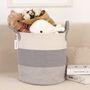 Cotton Rope Collapsible Laundry Storage Basket Hamper, thumbnail 1 of 6