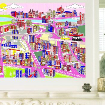West London Framed Illustrated Map Print, 2 of 2