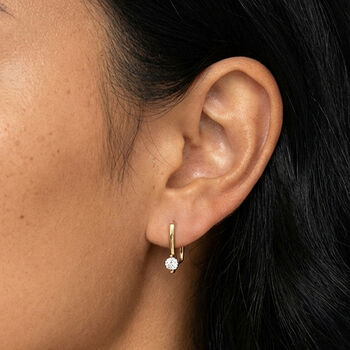 Gold Or Silver Pull Through Earrings With Tiny Crystals, Women's Jewellery, 2 of 5