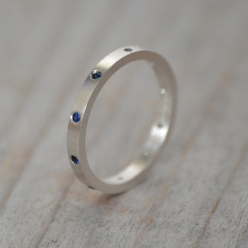 Sapphire Eternity Ring, Sapphire Wedding Ring, 3 of 4