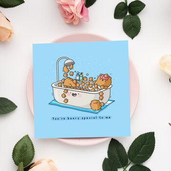 Cute Bear Bath Greetings Card, 8 of 9