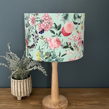 Pale Green Bold Floral Velvet Lampshades, 8 of 9