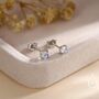 Sterling Silver Tiny Moonstone Stud Earrings, thumbnail 1 of 12