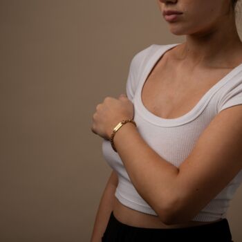 Personalised Gold Byzantine Wheat Bracelet, 3 of 9