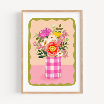 Flowers In Vase Art Print Peach, 5 of 5