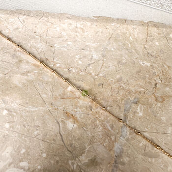 August Birthstone Peridot Gold Necklace, 3 of 5
