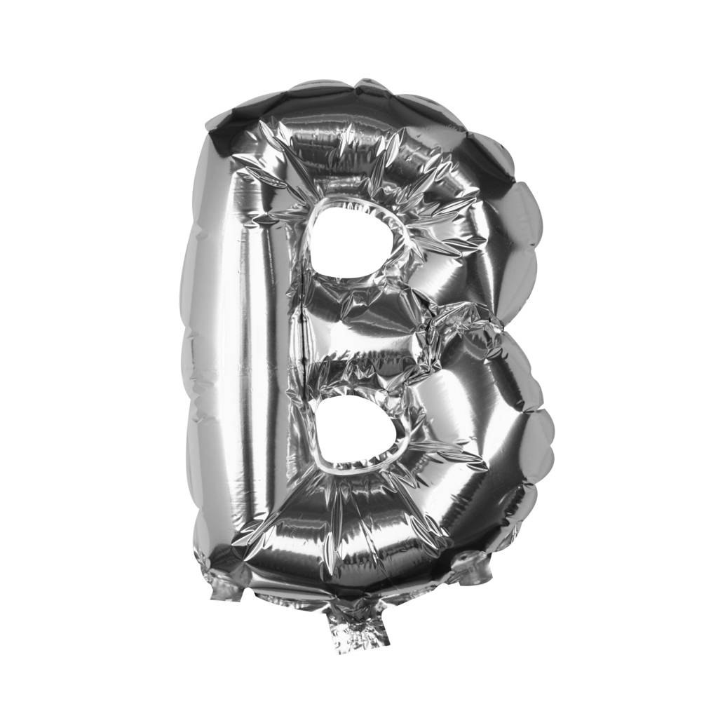 Individual Silver No Helium Letter Party Balloon B By Ginger Ray ...