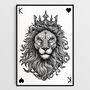 King Lion Playing Card Print Wall Art Print, thumbnail 2 of 6