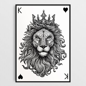 King Lion Playing Card Print Wall Art Print, 2 of 6