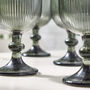 Palermo Set Of Four Grey Ribbed Wine Glasses, thumbnail 4 of 7