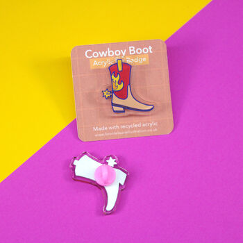 Recycled Acrylic Cowboy Boot Brooch, 4 of 5