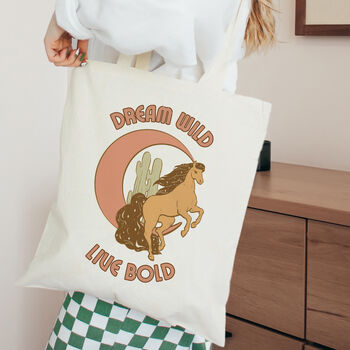 Cowgirl Wild Horse Tote Bag, 2 of 2