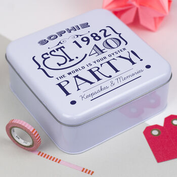 Personalised 40th Birthday Gift Tin, 4 of 5
