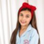 Blue Gingham Embroidered Personalised Cherry Pyjamas, thumbnail 4 of 6