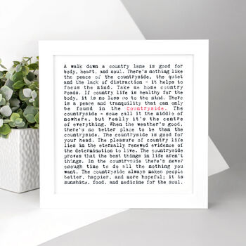 Countryside Quotes Gift Print, 4 of 10