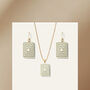 Matching Earrings And Necklace | Cream And Green | Rectangle Set, thumbnail 1 of 10
