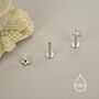 Sterling Silver Tiny Cz Star 16g Flat Back Stud Earrings UK, thumbnail 7 of 11
