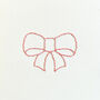 'Bow' Personalised Hand Embroidered Card, thumbnail 1 of 5