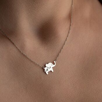 Personalised Initial Elephant Necklace, 4 of 9