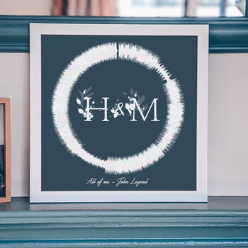 Personalised Couples Favourite Song Sound Wave Print, 8 of 10