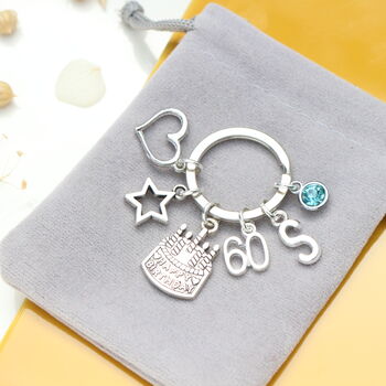 Personalised 60th Birthday Keyring, 7 of 9